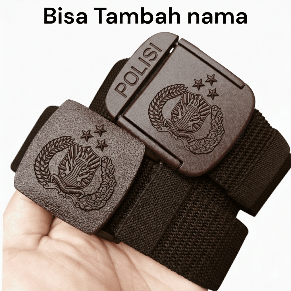 Ikat Pinggang Polri Sabuk Polisi 3D Gaya Taktikal Metal Detector Free