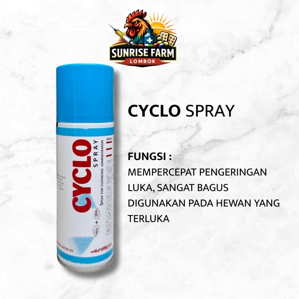 cyclo spray penyemprot luka pada hewan / pengering luka / sapi babi ayam anjing kucing