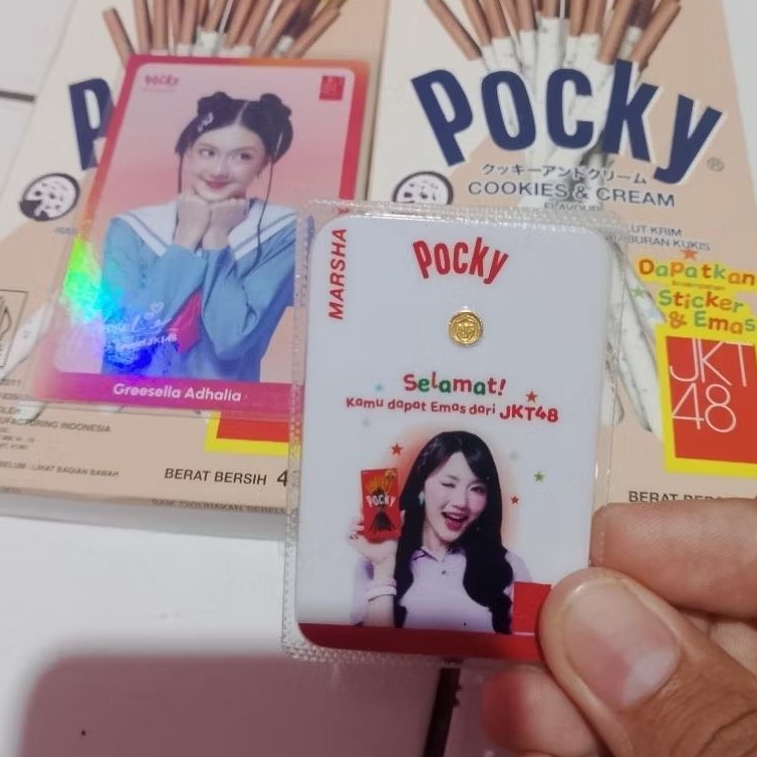 photocard emas Marsha JKT48 x Pocky official
