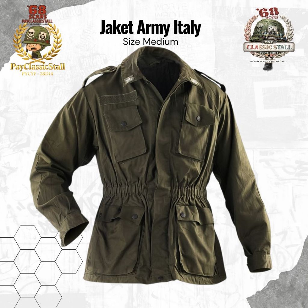 Italian Army Vintage Parka Slant Pocket Cotton