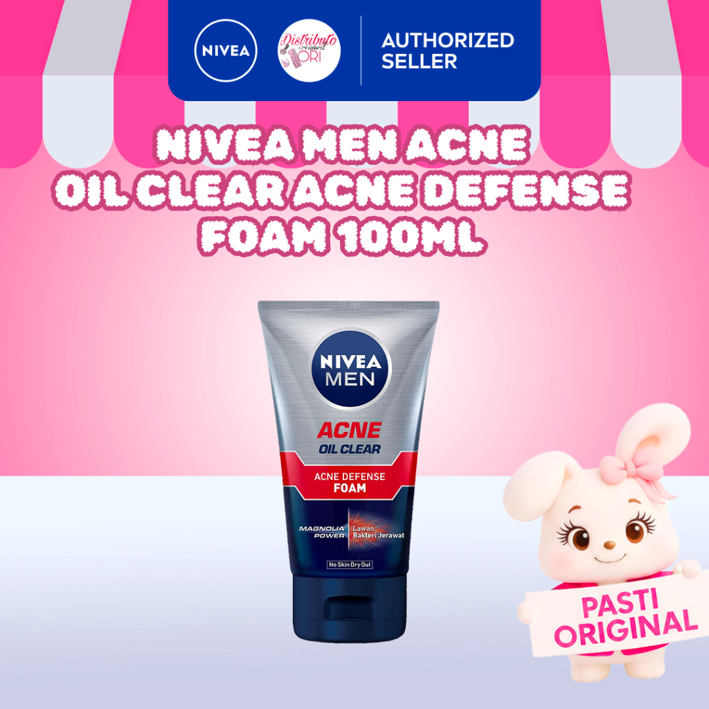 NIVEA MEN Facial Foam Oil Clear Acne Defense 50ml | Distributor Cream Ori