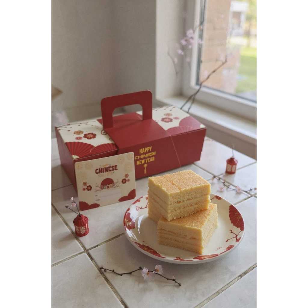 Box Imlek 25x12 CNY Box Imlek 2 toples 250gr bulat Box Brownies Imlek Box Bolu Imlek Box Kue Imlek B