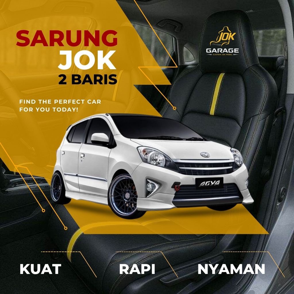 Sarung Jok Mobil 2 Baris Brio Agya Ayla Jazz Yaris Hrv Wrv march mirage Ignis karimun baleno  | Cust