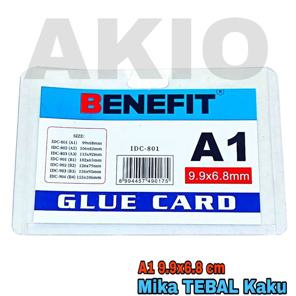 ID Card Holder Nametag Lanyard Kalung Mika Plastik A1 BENEFIT IDC-801 TEBAL 9.9x6.8 cm Tali Gantung 
