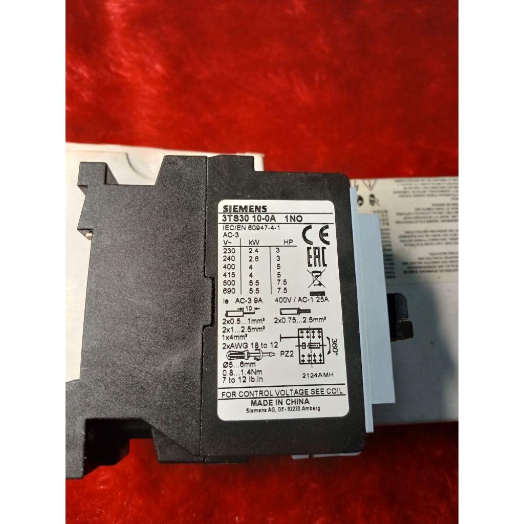 Contactor Siemens 3TS30 10-0A 1 NO