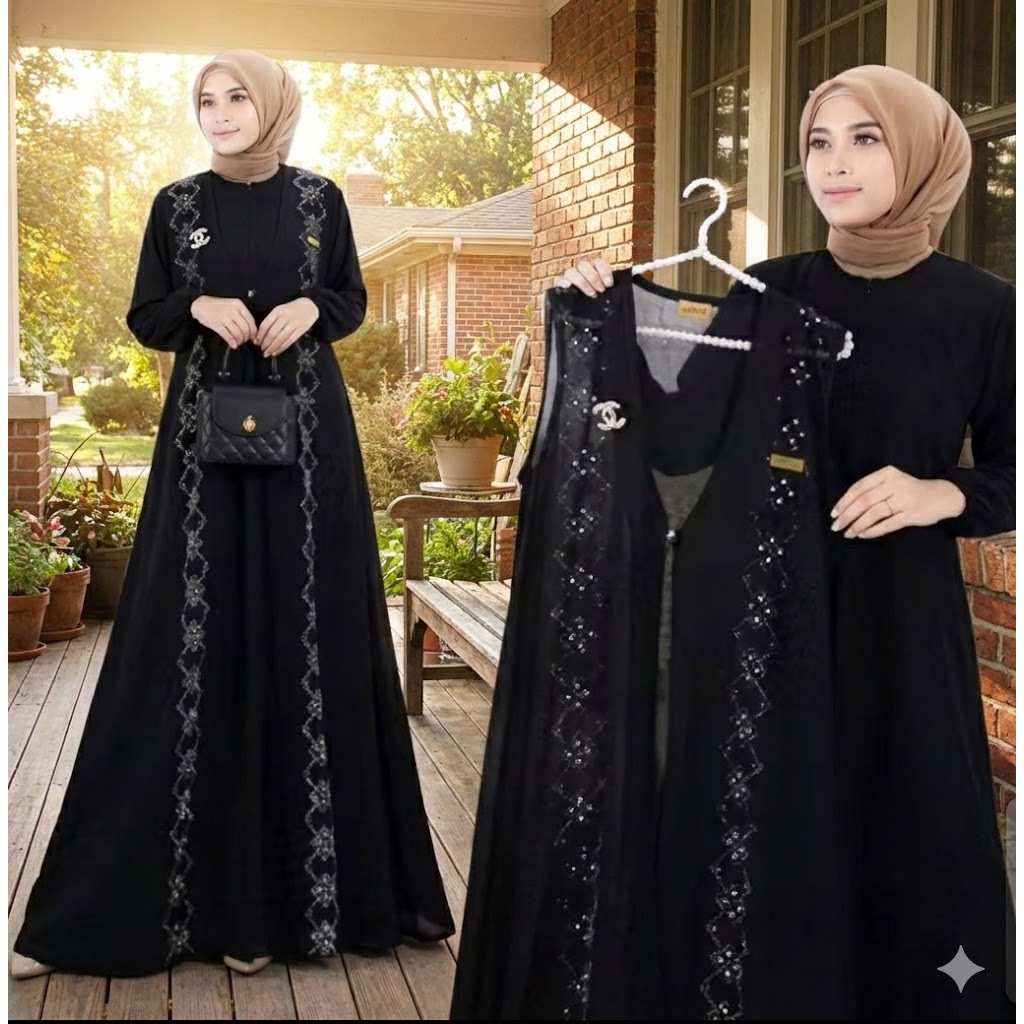 AILEEN SET JIRAN SET 4 GAMIS 2IN1 MAXY FASHION MUSLIM BUSANA WANITA TERBARU