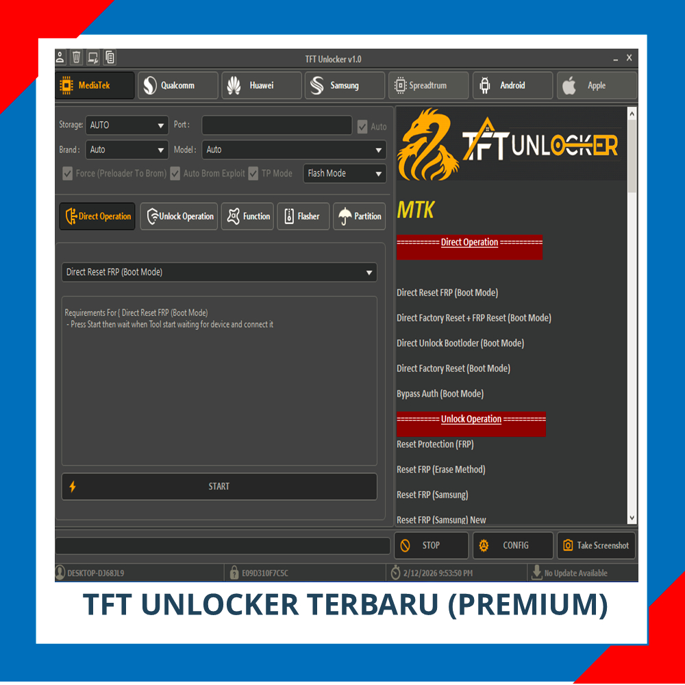 TFT UNLOCK TOOL ANDROID - FLASHING | BYPASS | REPAIR