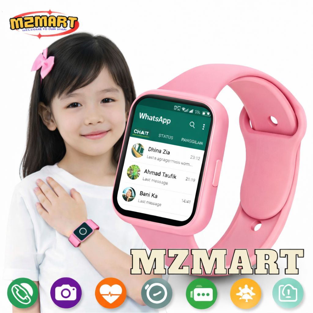 JAM TANGAN HP ANAK IMOO SMARTWATCH KIDS ANDROID KIDS 4G BISA WA Y68 D20 T500  ANTI AIR TELFON PESAN 