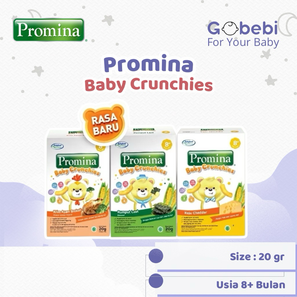 Promina Baby Crunchies 20gr - Snack Bayi 8 Bulan+ Puff Jagung Keju Seaweed