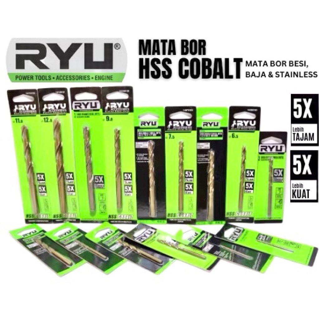 Ryu Mata Bor Besi 2mm 2.5mm 3mm 3.5mm 4mm 4.5mm 5mm 5.5mm 6mm 6.5mm 7mm 7.5mm 8mm 8.5mm 9mm 9.5mm 10