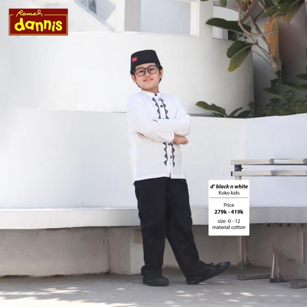 Koko Anak Dannis Gamis Anak d' Black n White Terbaru 2025
