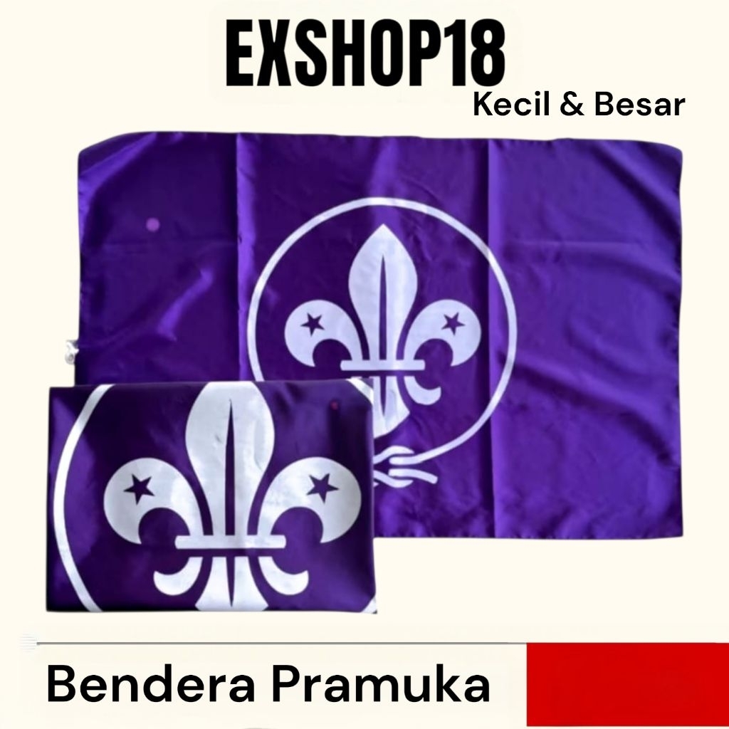 Bendera Pramuka Wosm Sablon Besar & Kecil / Bendera Wosm Baru / Bendera Pandu Pramuka Sablon