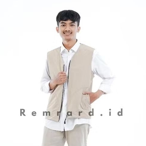 Rompi Vest Pria Kasual_Outer Pria Polos Kerah V Neck