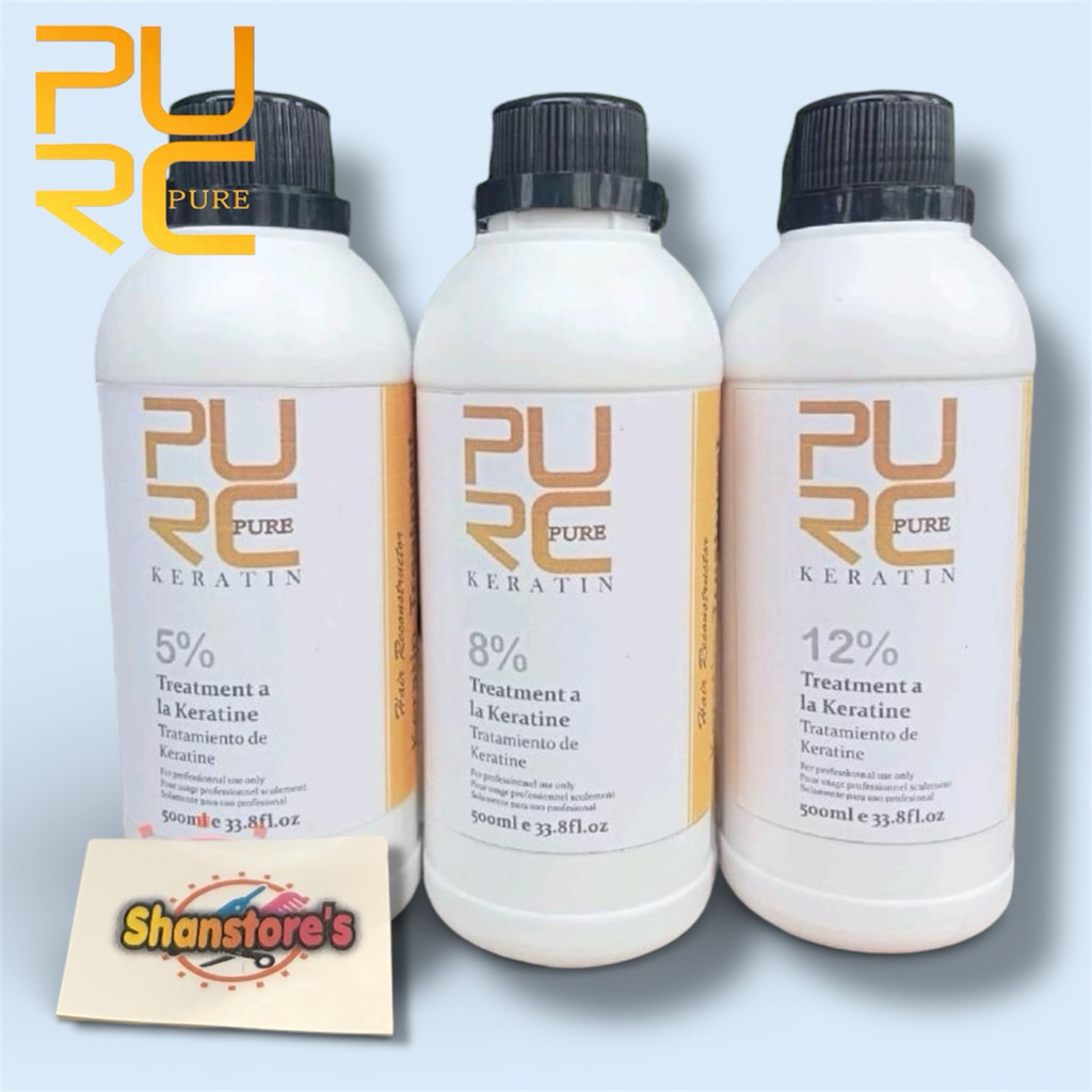 Pelurus Rambut Purc Pure Keratin 5% 8% 12% 500Ml Purc Keratin Brazilian Perawatan Smoothing Kering C