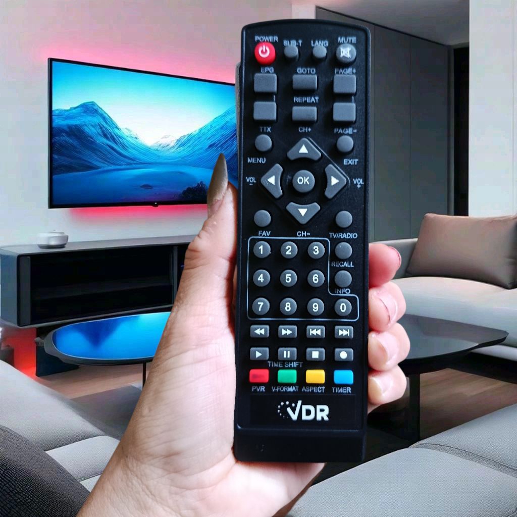 Remot Remote Set Top Box STB DVB-T2 Pengganti Tanpa Setting VDR V-21-DVB MULTIMEDIA PLAYER RECEIVER 