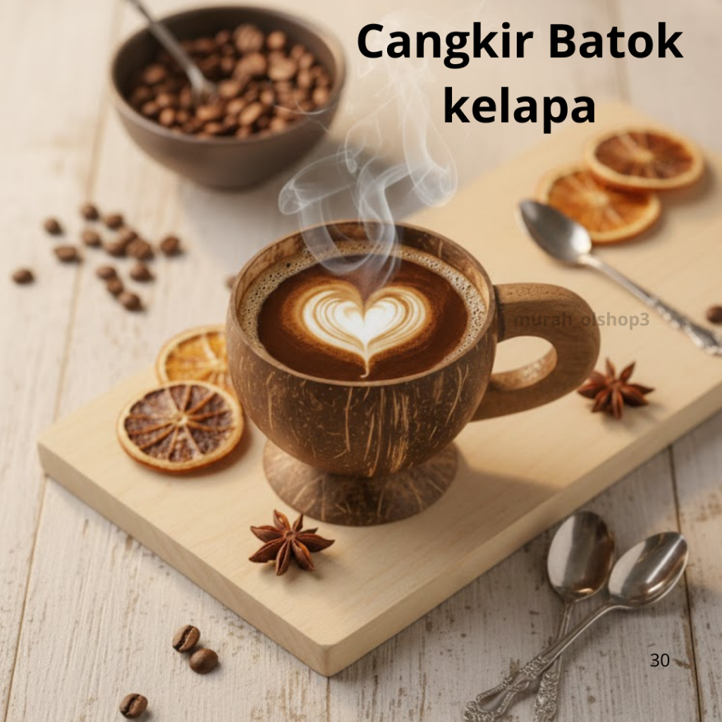 Cangkir Teh Kopi Bahan Dari Batok Kelapa / Gelas Unik Tradisional