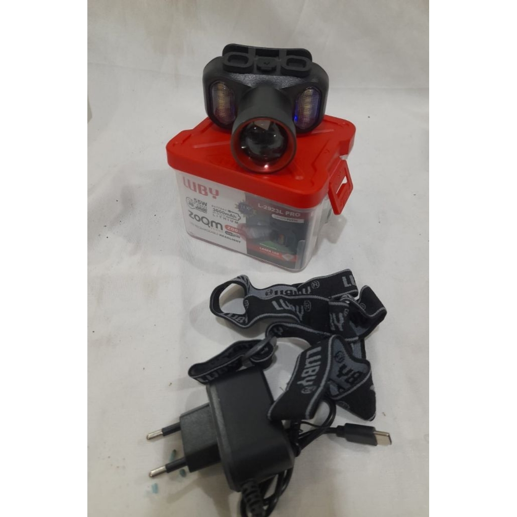 Senter kepala 55 watt L 2923L prozoomCahaya putihMerk  luby