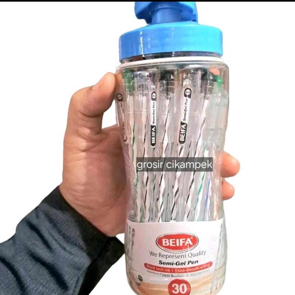 Pulpen BEIFA Tumbler isi 30 Pcs. Pulpen cair toples, semi gel pen pulpen cair murah