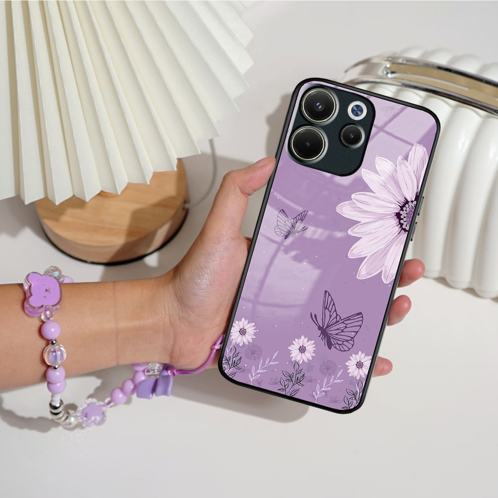 Softcase Glossy Glass + Strap Lilac Case Oppo Reno 15 Reno 15F Terbaru [SCK06] Case Oppo Reno 15F - 