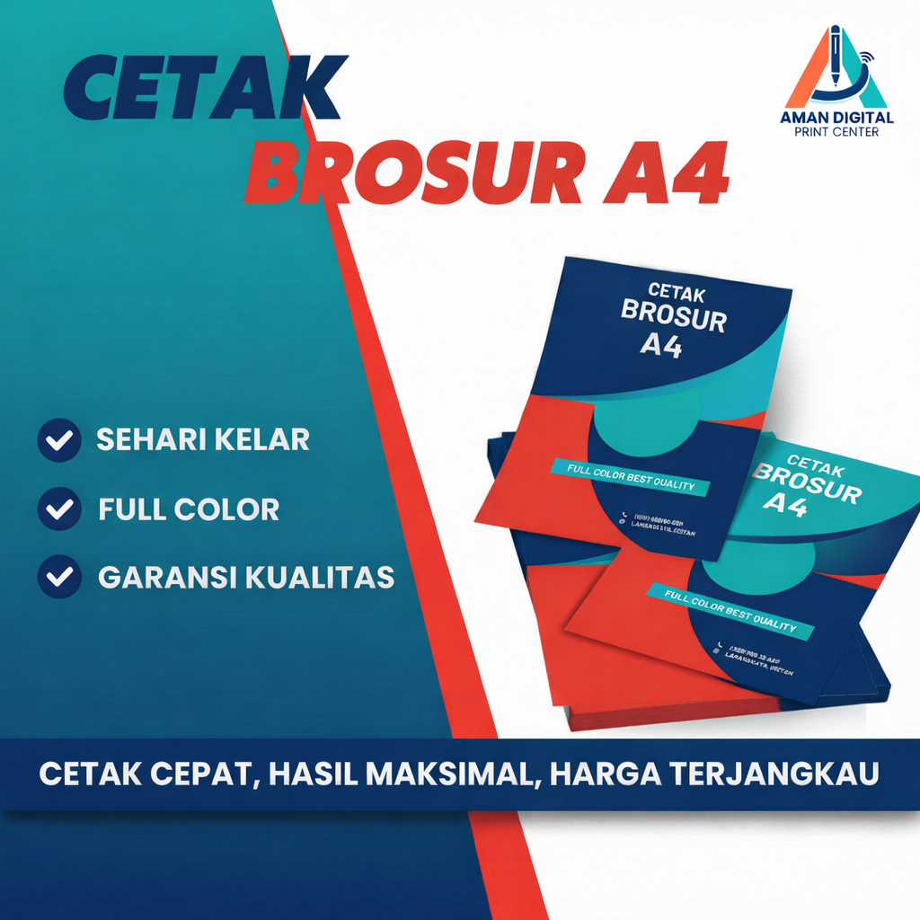 CETAK BROSUR A4 (1 SISI / 2 SISI ) / CETAK FLYER A4 / BROSUR A4