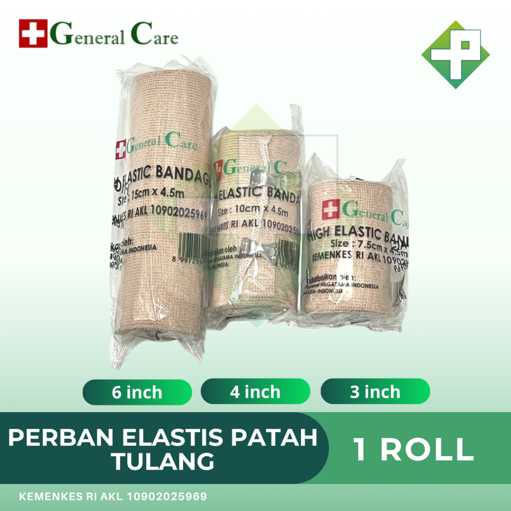 General Care - Perban Elastis Patah Tulang | Elastic Bandage 3inch, 4inch, 6inch | PENTALOGY