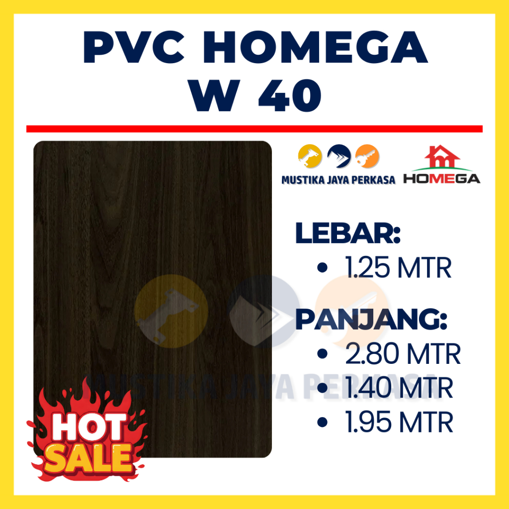 PVC Sheet HOMEGA W 40 — 0.3 Mm Supercon Pelapis Furniture Laminates Interior Woodgrain Kayu Solid