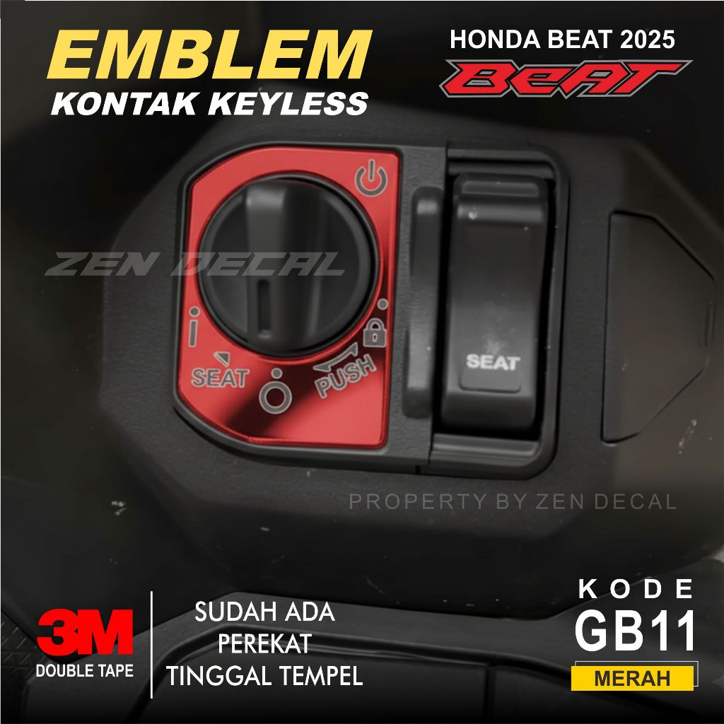 Emblem keyless honda beat 2026, garnish kontak keyless beat 2025