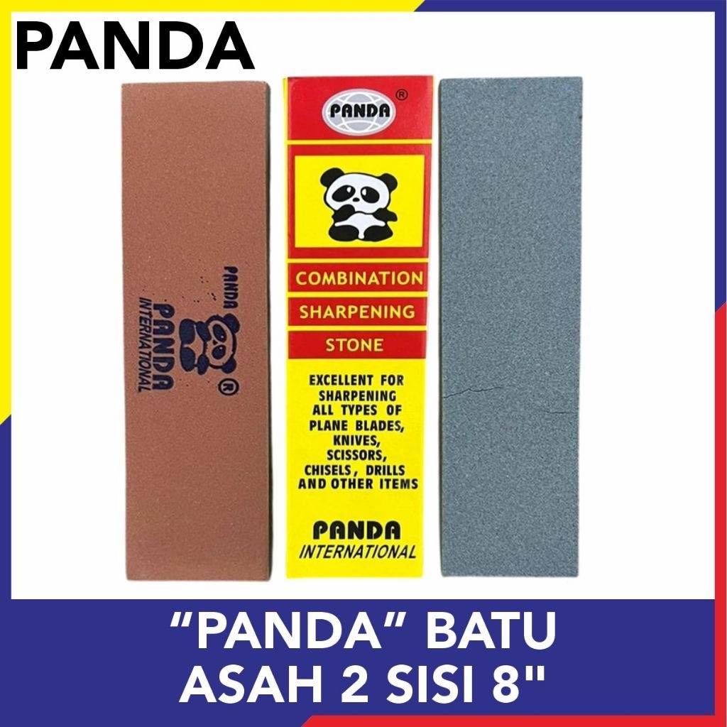 Batu Asah PANDA Pisau 2 Sisi 8 Inch | Batu Asahan | Batu Gerinda Asah Bagus