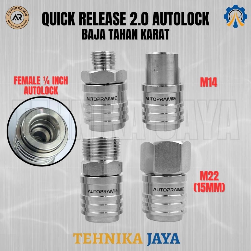 Quick Release 2.0 Auto Lock Autopramie M14 M22 Konektor Steam Jet Cleaner Pressure Washer