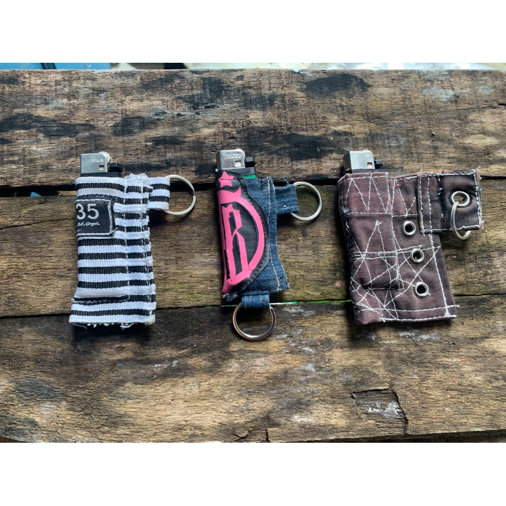 Lighter Case Denim Handmade | Sarung Korek Api BIC Unik | Keychain