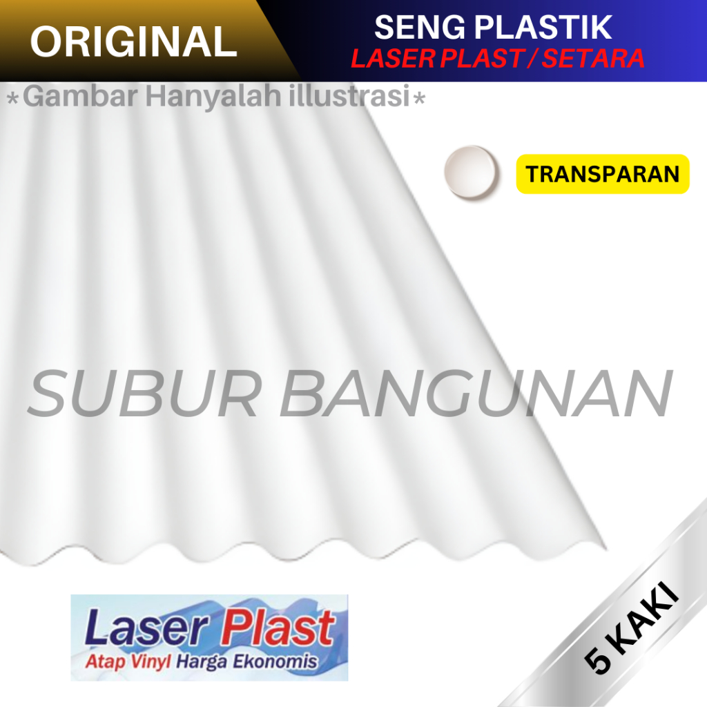 Seng Plastik Bening Transparan 5 Kaki Per Lembar