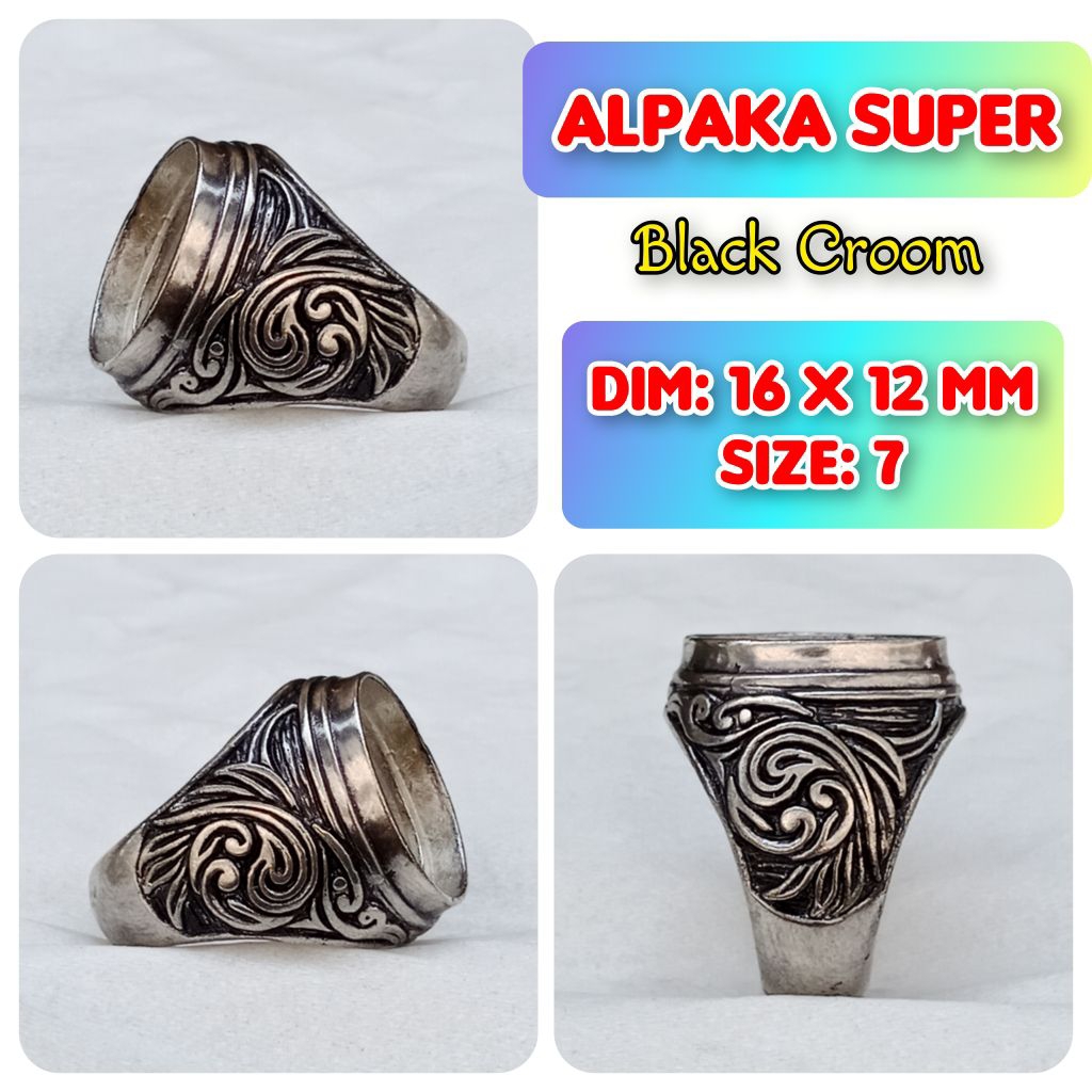 emban batu akik alpaka super ukir full.50