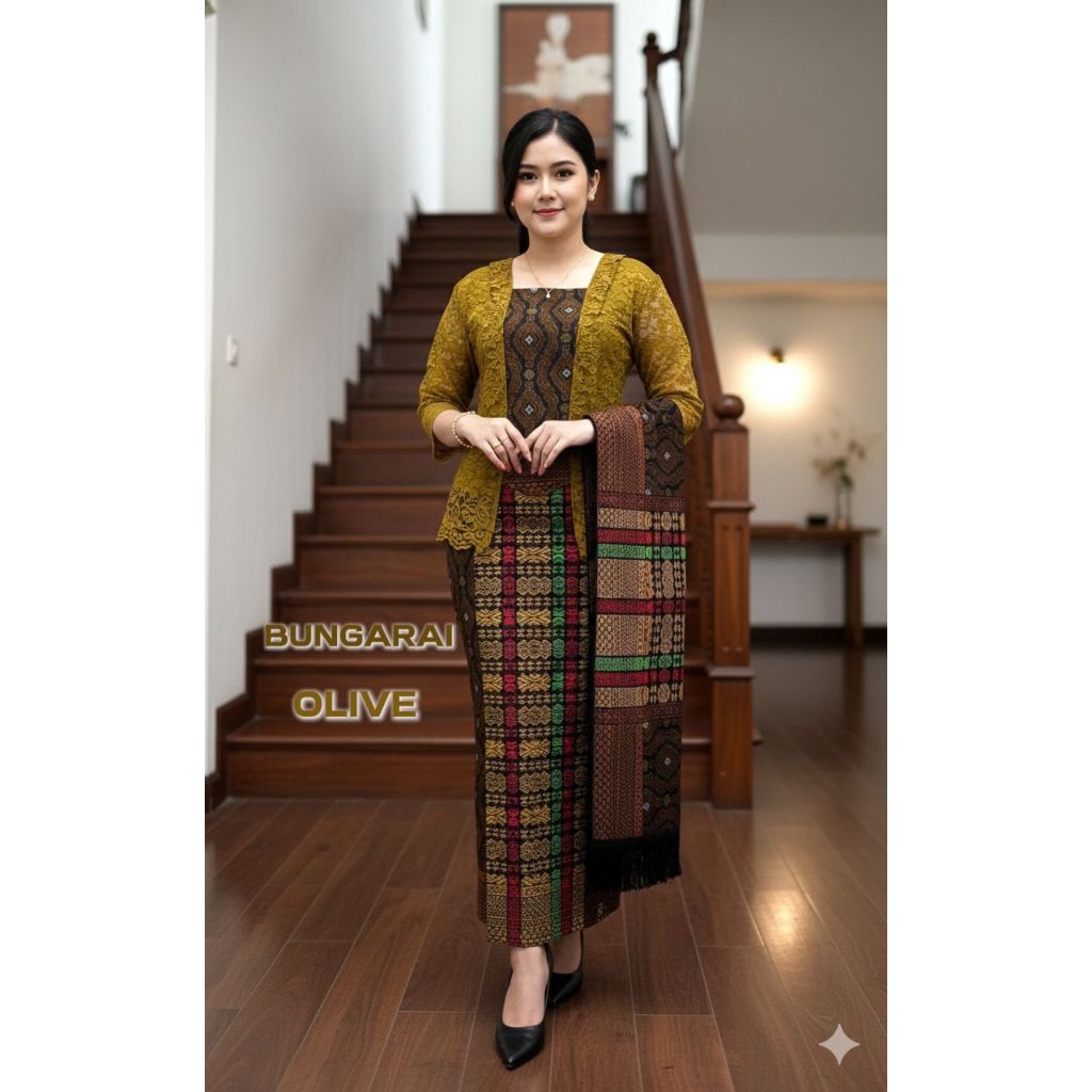 stelaan kombinasi/stelan songket/rok songket