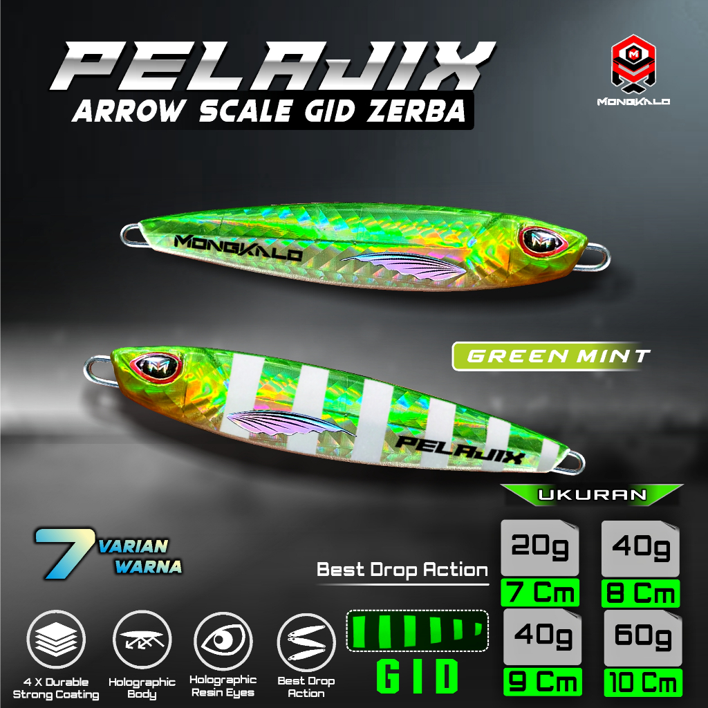 Mongkalo Pelajix Panah GID-Zebra noMotif Candy 30 Hijau