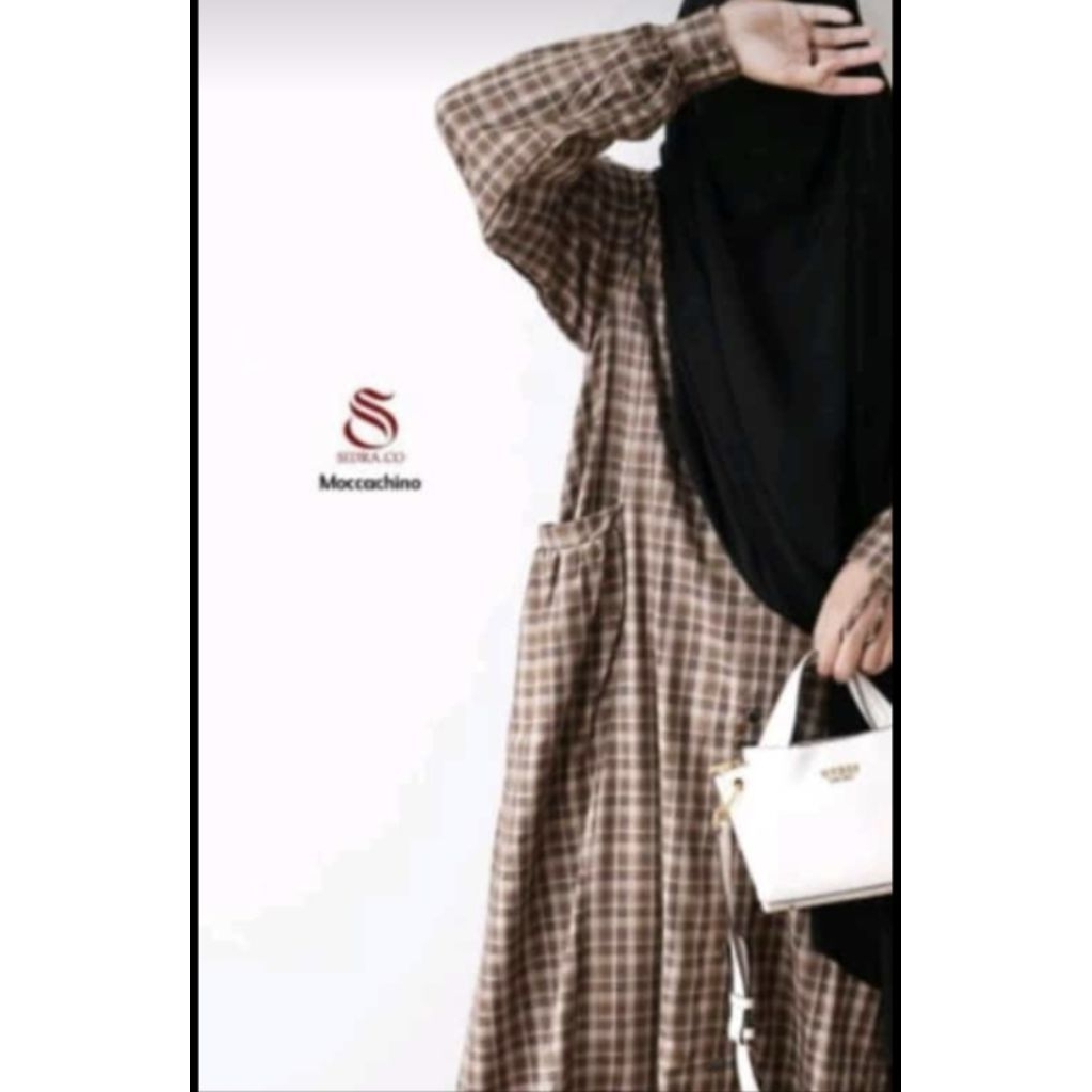 Yuki Dress By Sidra | gamis kotak-kotak wanita | prelove size S