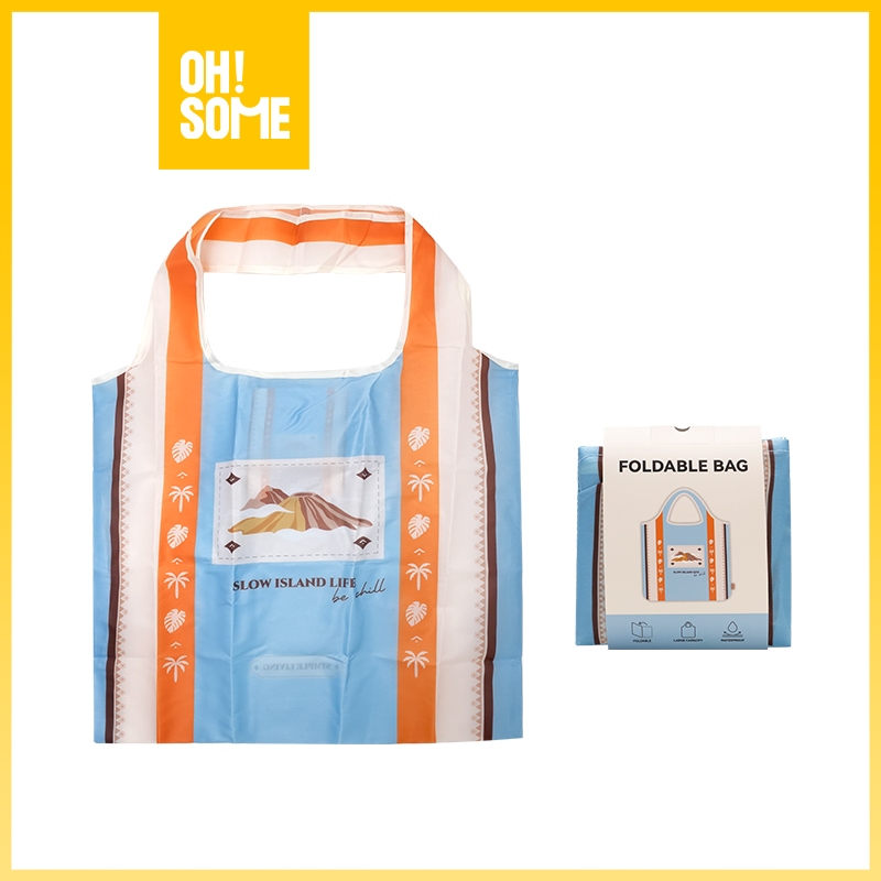 OHSOME - Qyounger Island Leisure Life Foldbale Bag Tas Lipat Tas Belanja Serbaguna