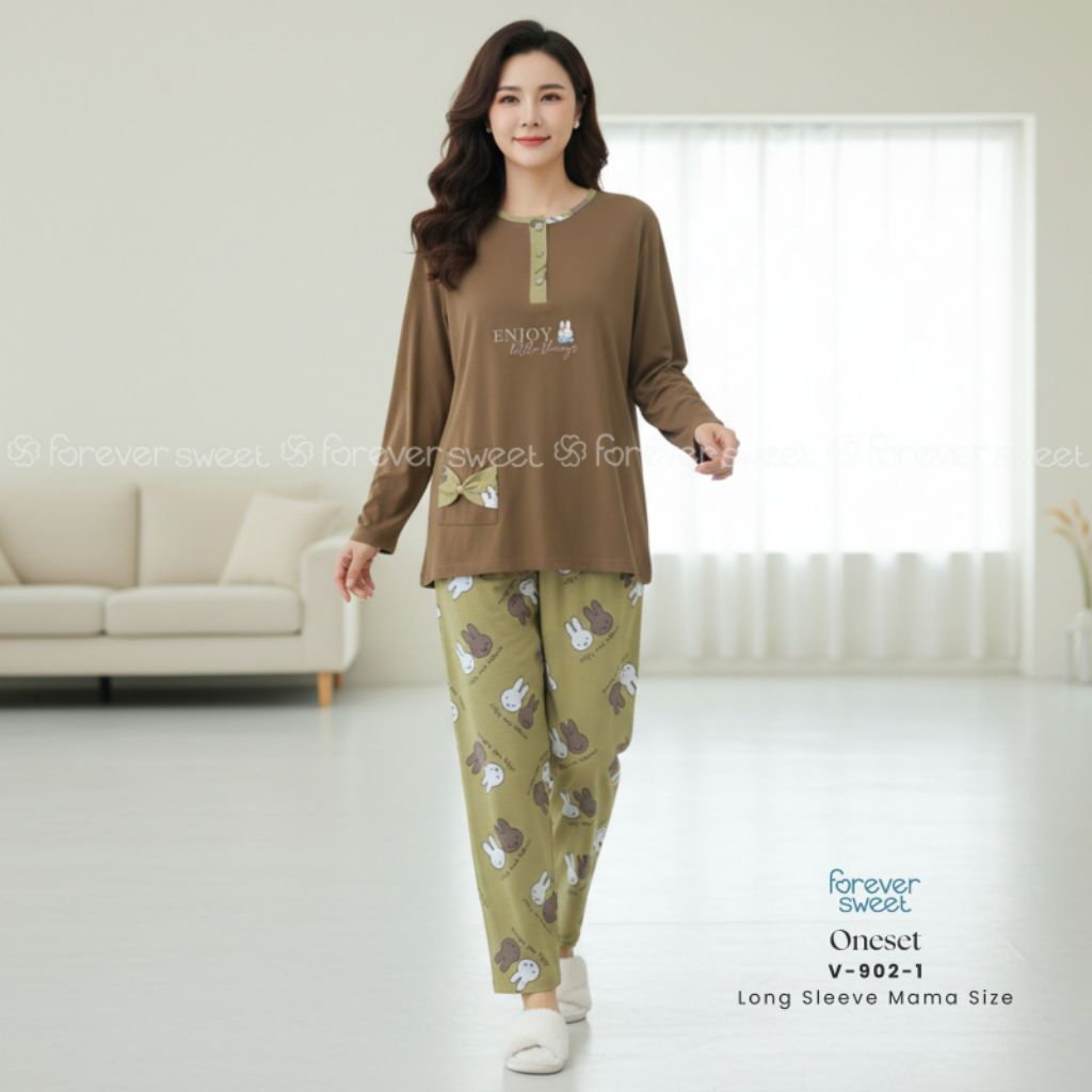 Oneset Piyama Wanita Premium - Tangan Pendek Celana Panjang PP Mama Size | FOREVER SWEET 167, V 803,