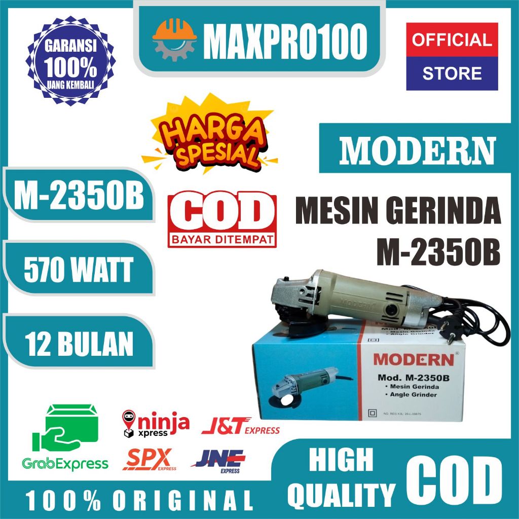 Gerinda Tangan MODERN M-2350B - Mesin Potong Besi Kayu Keramik 4" Original