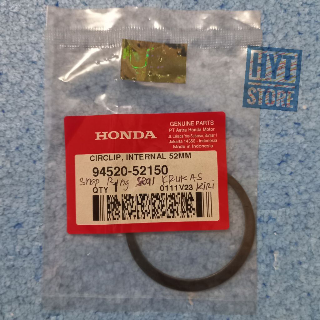 Circlip Internal 52 MM 94520-52150 Klip Kancing Snapring Seal Kruk As Kiri Beat Scoopy Spacy Vario 1