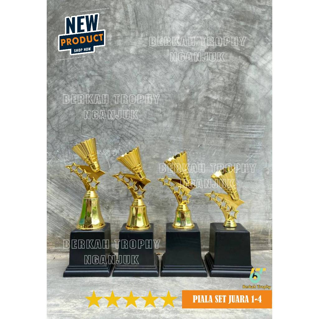PIALA 1 SET ISI 4 SEALER DENGAN FIGUR BADMINTON 3D