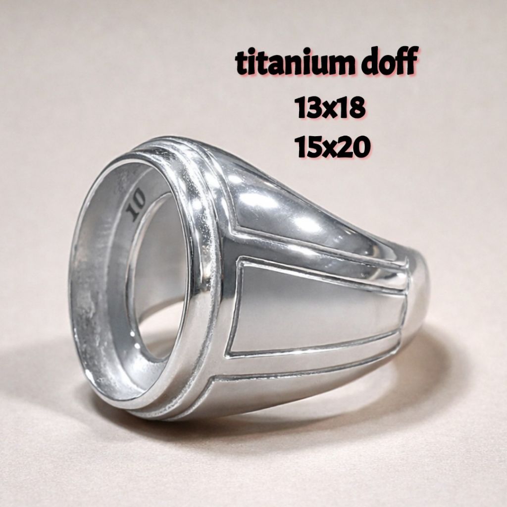 RING TITANIUM DOFF MODEL TERBARU ANTI KARAT Dm 13x18-15x20