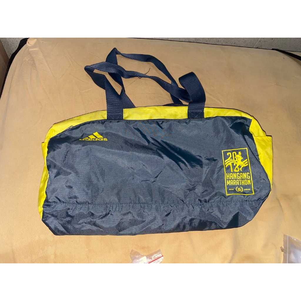 tas minggat travel bag pria cowo Adidas canvas nylon kuning preloved