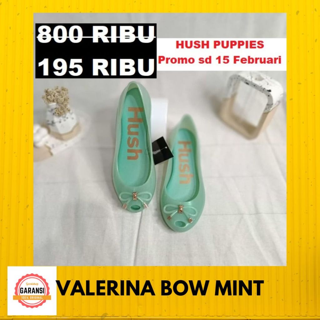 Sepatu flat shoes Hush Puppies wanita seri VALERINA BOW sale original 100%