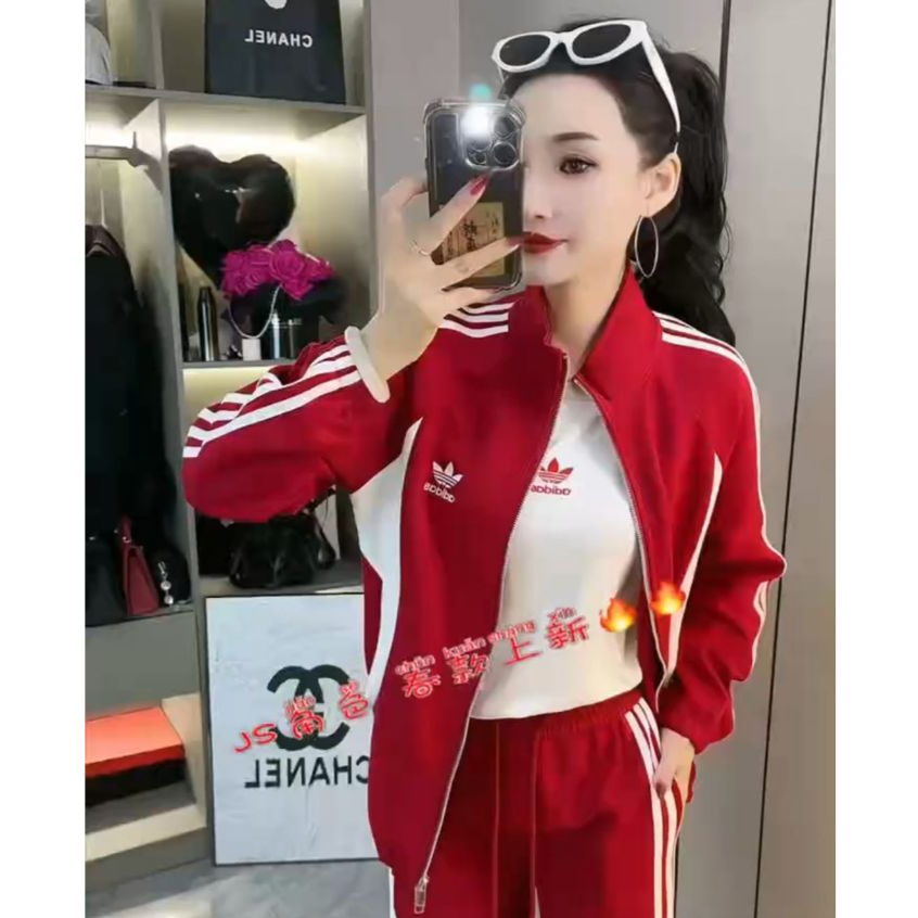 One Set Jaket Celana Panjang Training Kaos Adidong Logo Stripe Premium Quality Tebal Import China