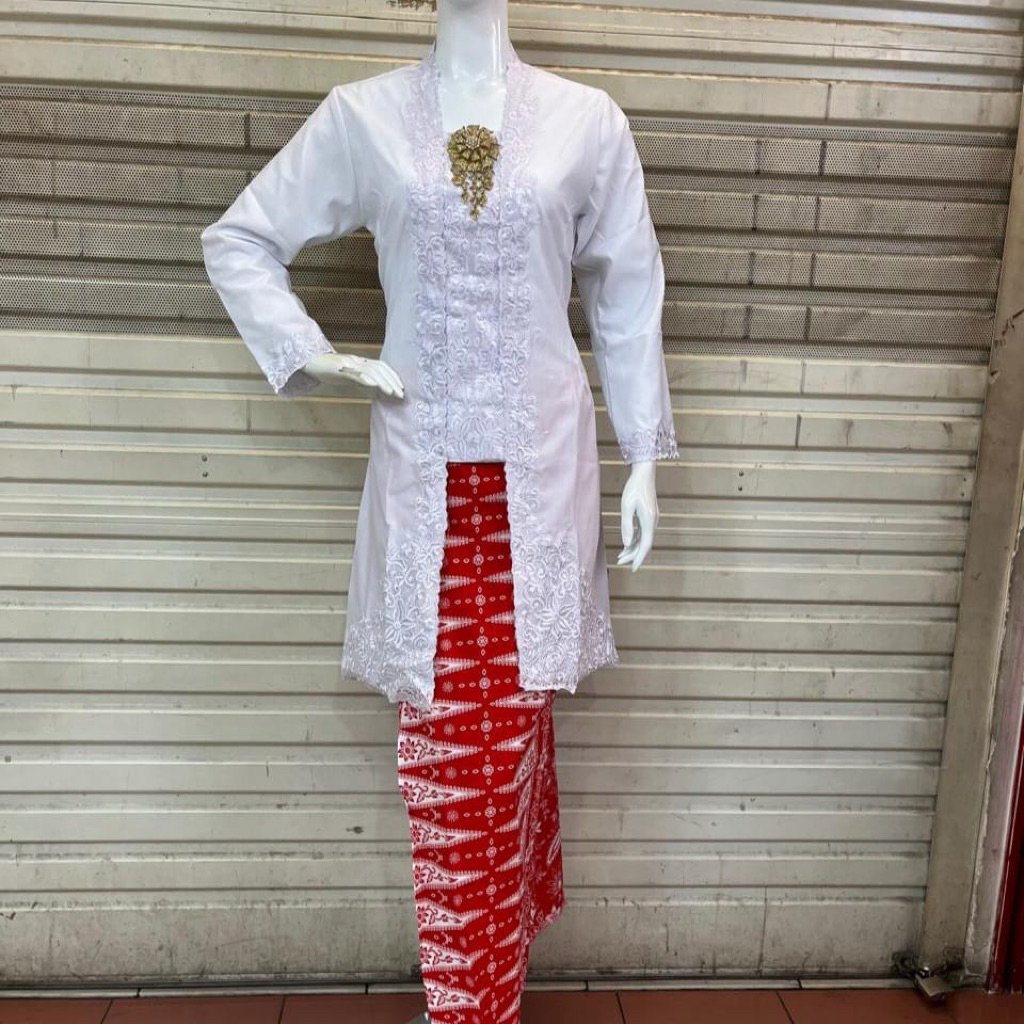 set kebaya tunik kutubaru katun bordir / kebaya tunik wanita / tunik kebaya tradisional