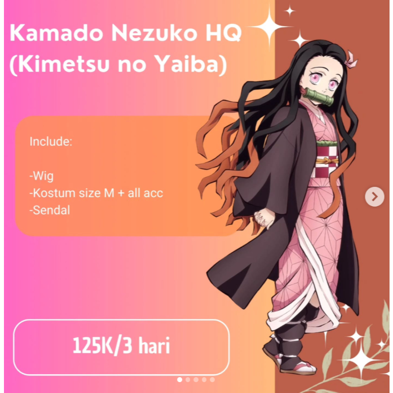 Rental Cosplay Kamado Nezuko HQ (Kimetsu no Yaiba) HazukiRen Rentcos