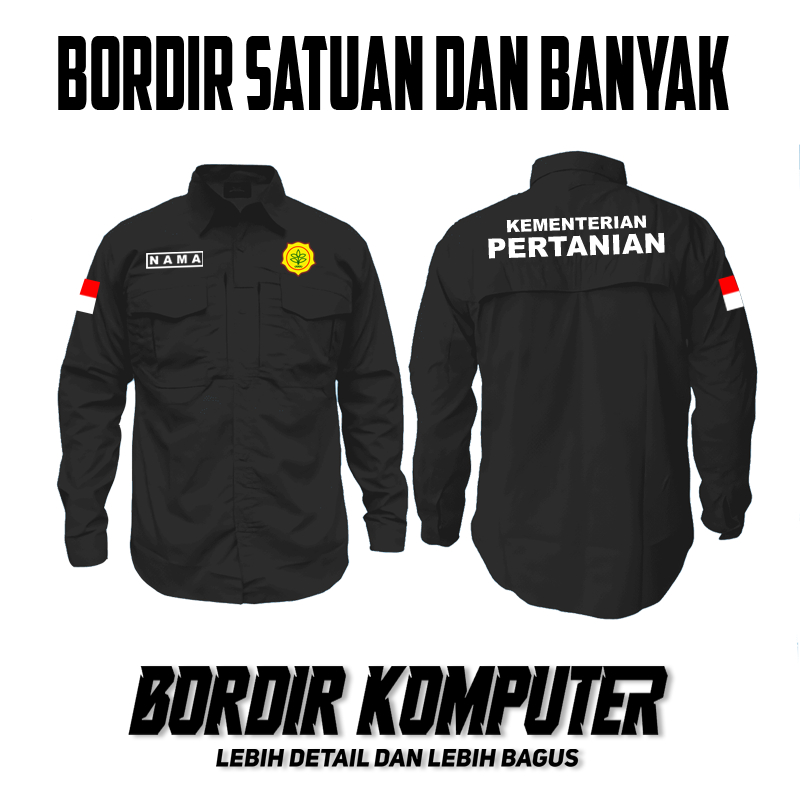 KEMEJA KEMENTAN KEMETRIAN PERTANIAN / KEMEJA TACTICAL M-TAC PDL-PDH KEMEJA KERJA LAPANGAN BORDIR COM
