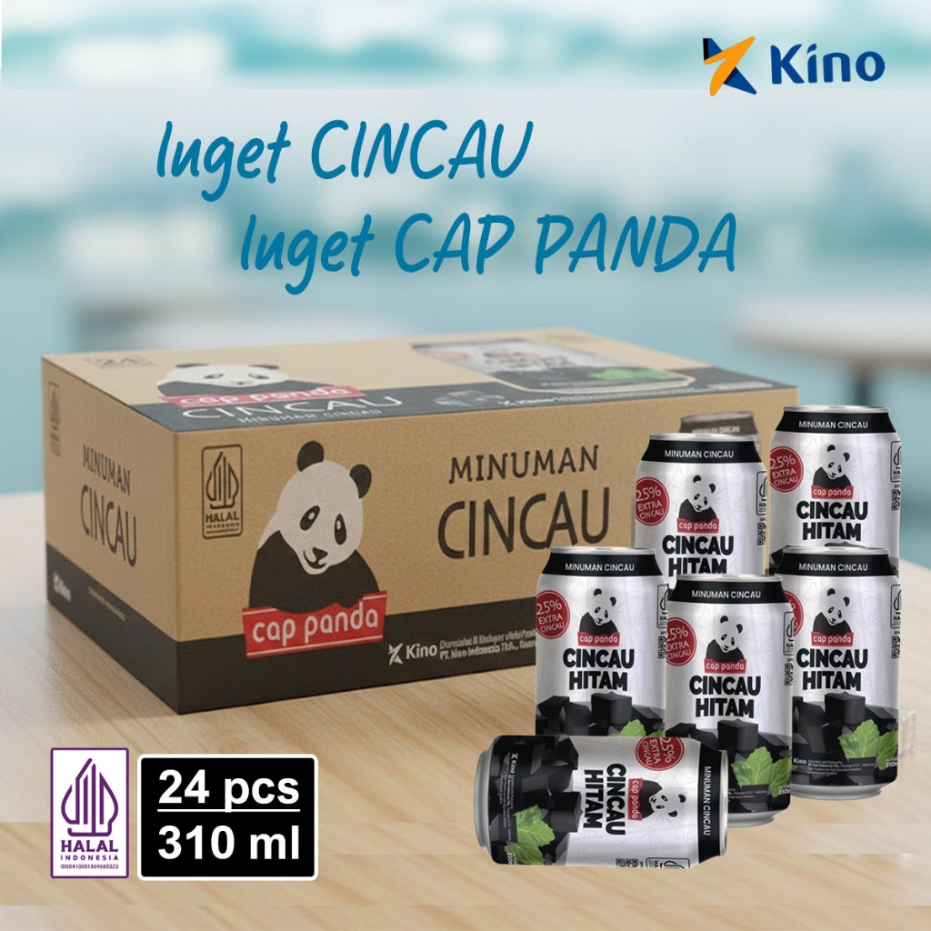 Cincau Cap Panda 1 Dus Isi 24 x 310ml Cincau Kaleng Grass Jelly Instant Drink Cincau Hitam Minuman I