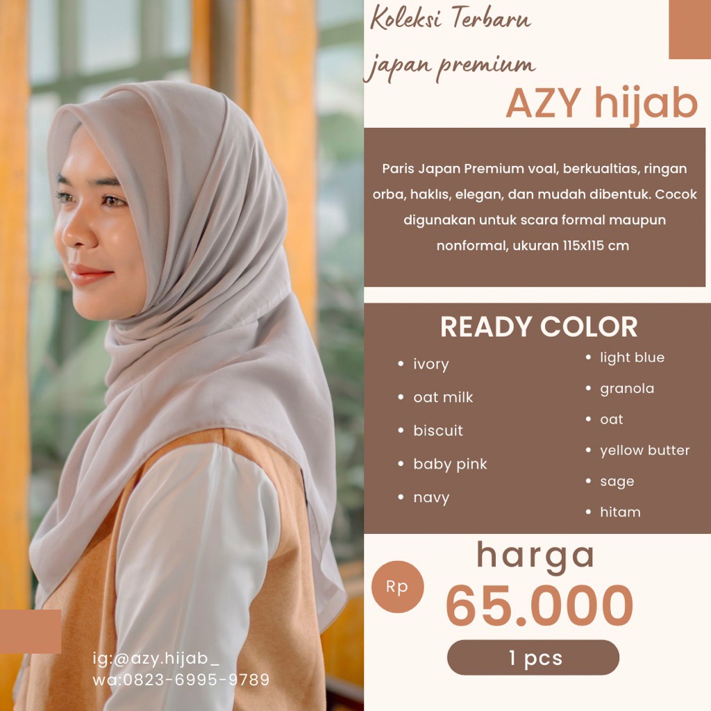 japan premium look n@pocut by azy hijab