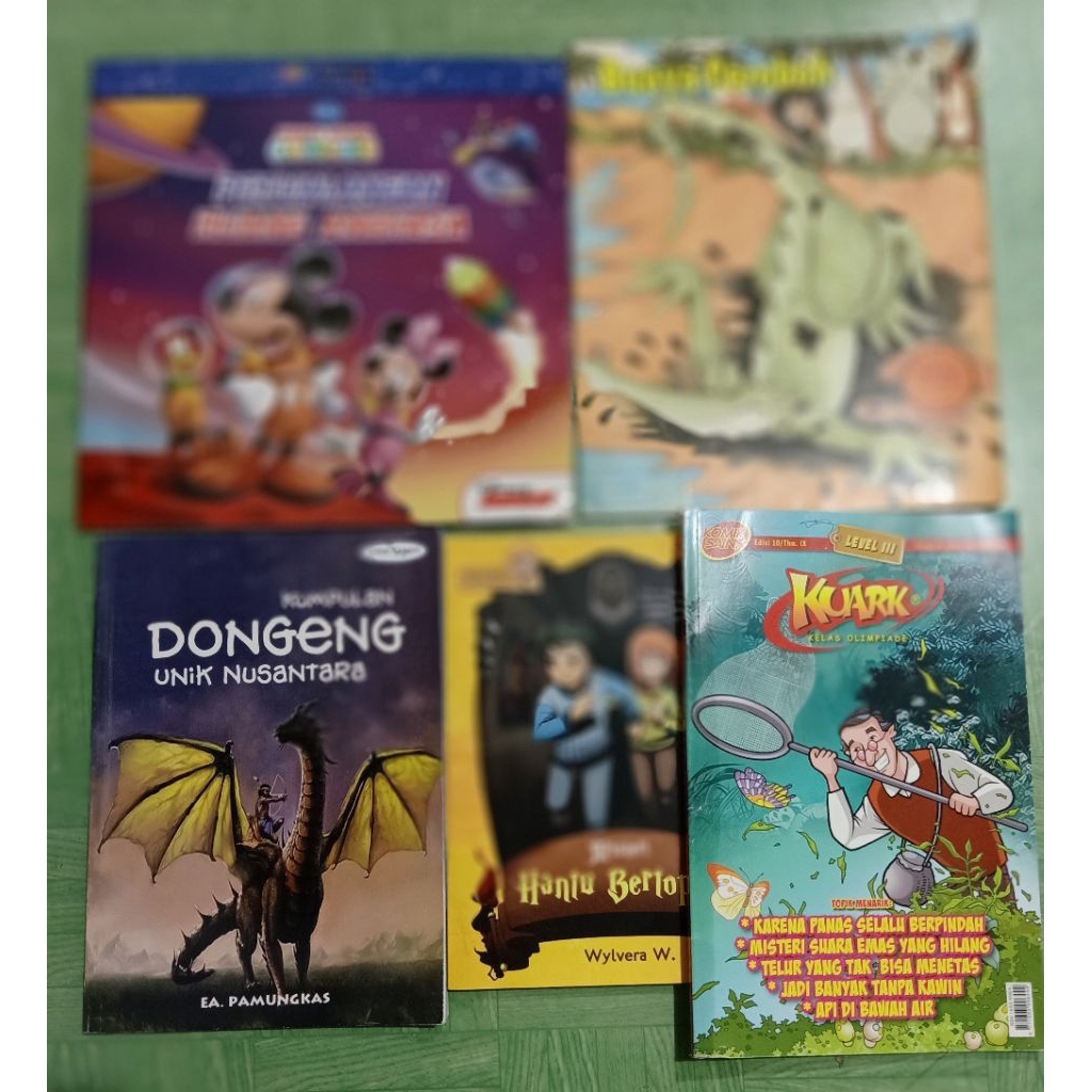 kumpulan buku cerita, dongeng ,Mickey mouse,buaya ceroboh misteri hantu bertopeng, kumpulan dongeng 